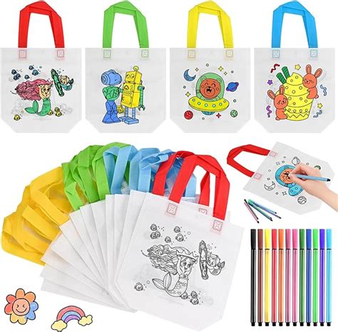 Goldge Taschen Zum Bemalen F R Kinder Set Mit St Ck Stoffbeutel Zum