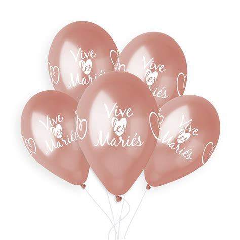 Ballons Bio M Tal Vive Les Mari S Cm Rose Gold