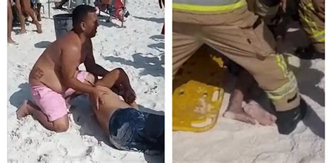 Guarda sol é arrastado por ventania e perfura ombro de turista no RJ