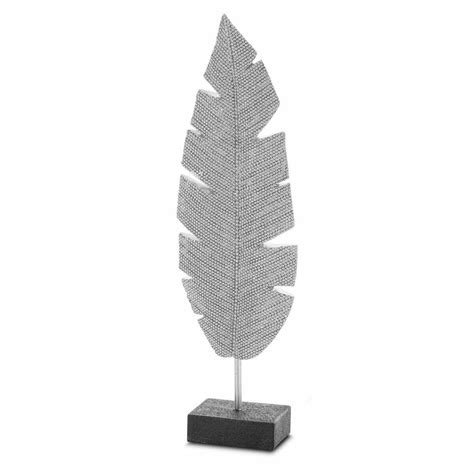 ELDO Statuetka liść srebrmy 35cm - Hurtownia Mega-Glass