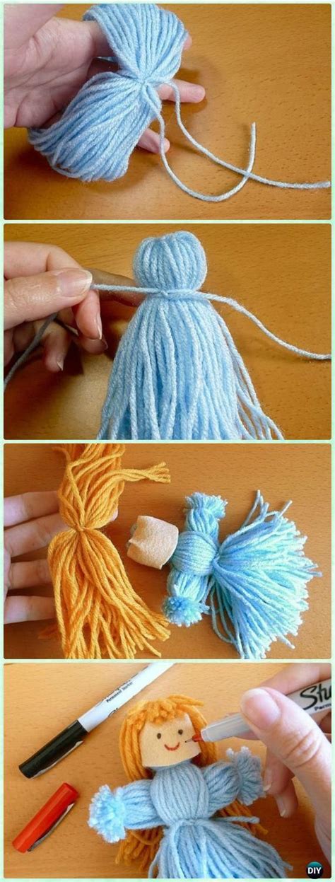 Diy Yarn Crafts Ideas Projects No Crochet Diy Yarn Crafts Diy Yarn Dolls Yarn Dolls