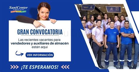 Sanicenter Masiva Convocatoria Para Auxiliares De Almac N Y Vendedores