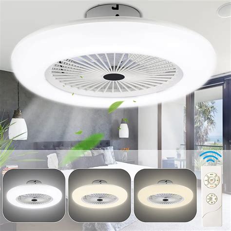 Tubiaz Ventilateur de Plafond avec éclairage 80W Lampe de Ventilateur