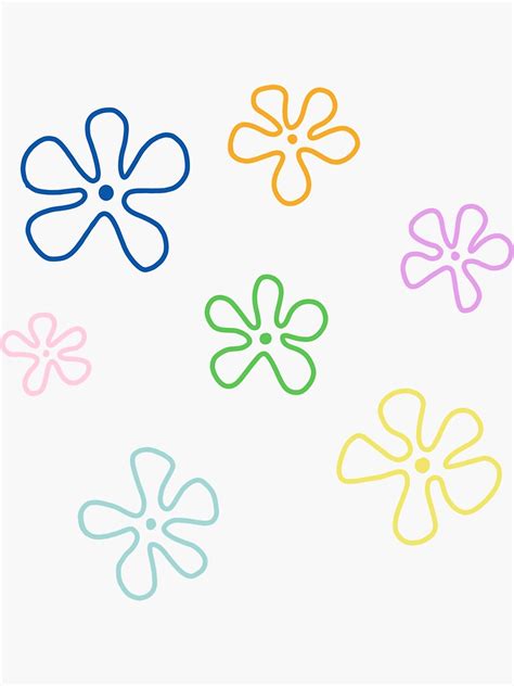 Spongebob Flowers Sky Sticker For Sale By Alydesigns Redbubble