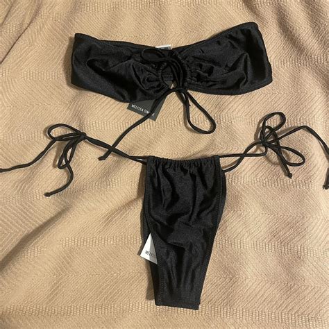 Melissa Simone Bikini In Shiny Black Selling As Depop