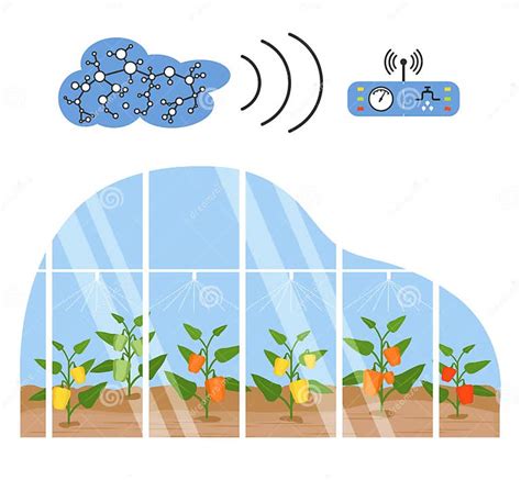 Smart Greenhouse Farming Agriculture Farm Robotics Stock Illustration Illustration Of