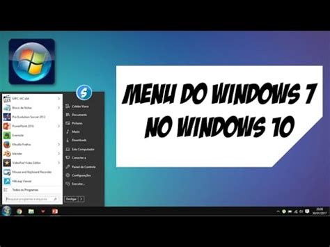 Como Colocar O Menu Iniciar Do Windows No Windows Youtube