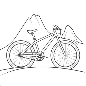 Vélo Sur Les Montagnes Coloriages Contour Croquis Dessin Vecteur PNG ...