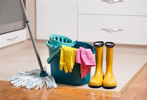 Cleaning Equipment On Kitchen Floor Stock Photo Image Of Kitchen