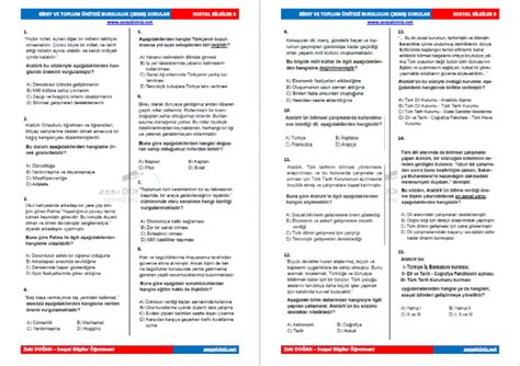 Sosyal Bilgiler Nite Bursluluk Km Sorular Sosyal Bilgiler