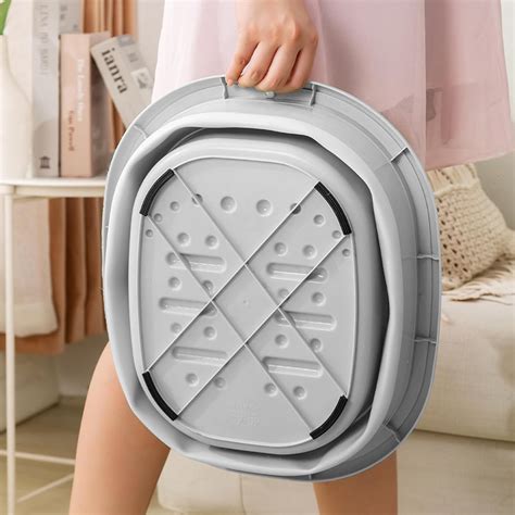 Huntoshon Cuenca de baño plegable para pies portátil cubo de spa