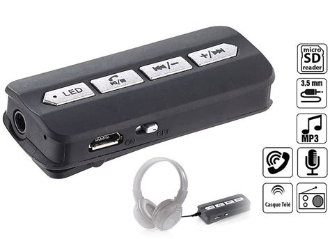 Adaptateur Bluetooth Pour Casque Filaire Avec Lecteur Micro Sd