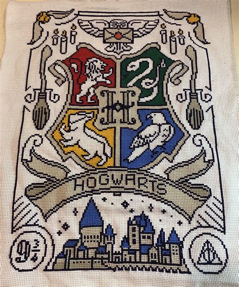 Fo I Finally Finished This Hogwarts Cross Stitch I Began In November