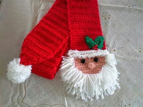 Santa Scarf Christmas Scarf Crochet Christmas Crochet Christmas