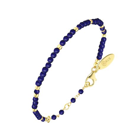 Bracelet Argent Dor Simple Perles Naturelles Lapis