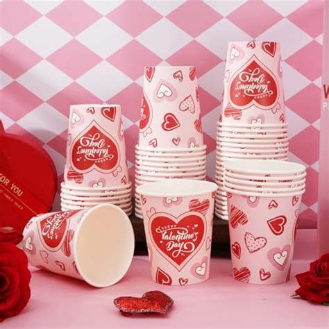 Amazon Whaline 50Pcs Valentine S Day Red Heart Paper Cups