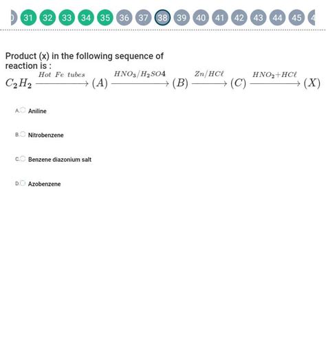 Product X In The Following Sequence Of Reaction Is Hot Fe Tubes HNO H SO Zn HCI C H