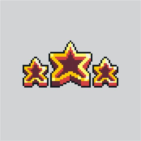 Pixel art illustration Stars. Pixelated Yellow Star. Space Yellow bright Stars pixelated for the ...