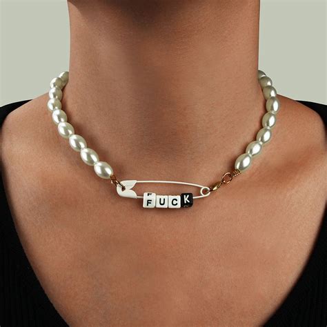 Trendy Pearls Choker Alphabet Necklace Party Jewelry Armband Perlen