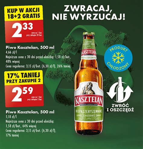 Promocja Piwo Kasztelan 500 Ml W Biedronka