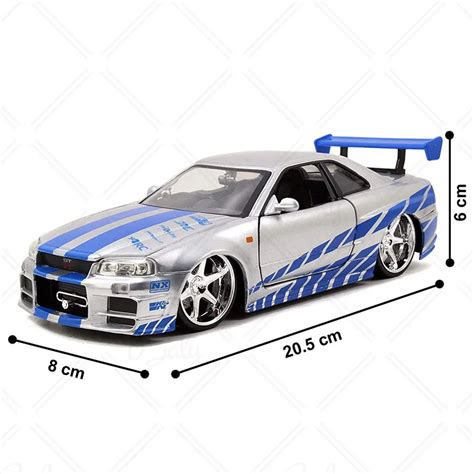 1 24 Scale Nissan Skyline Gtr R34 Car Model Metal Diecasts Toy Vehicles Simulation Toy For