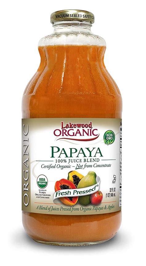 Lakewood Organic Papaya Juice 32 Ounce Bottles Pack Of 6