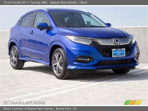 Aegean Blue Metallic 2019 Honda Hr V Touring Awd Black Interior