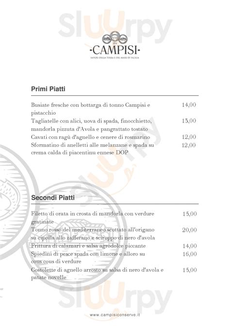 menu  ristorante campisi pachino aggiornamento