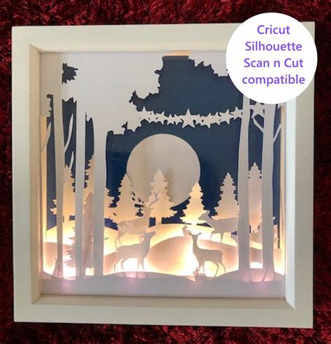 Merry Christmas X Inch Paper Cut Light Box Template Svg Ver Etsy