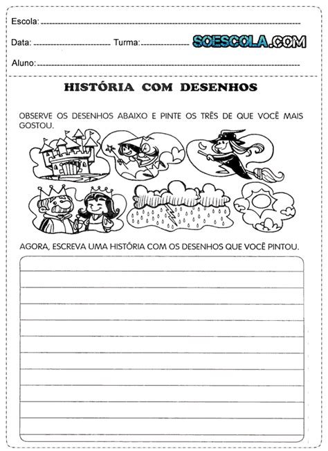 Atividades de produção de texto 3º Ano SÓ ESCOLA