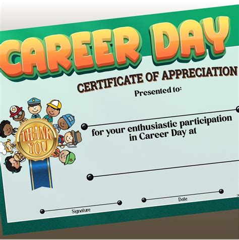 Career Day Certificates With Candy Wrappers Powerpoint Certificates