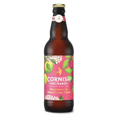 Cornish Orchards 4% Raspberry & Elderflower Cider 50cl | Twelve Green