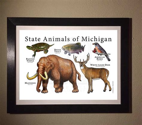 Michigan State Animals Poster Print | Etsy