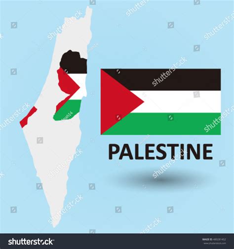 Palestine Flag Map Map And Flag Of Israel And Palestine Royalty Free