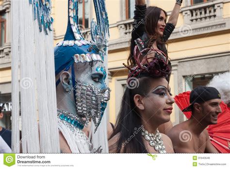 People At Gay Pride Parade 2013 In Milan Italy Editorial Photo Image Of Pride Walking 31943546
