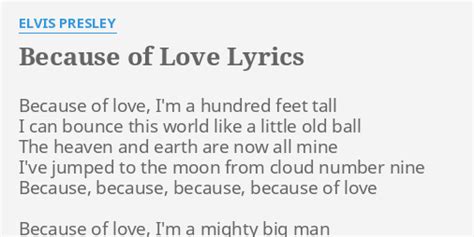 Because Of Love Lyrics By Elvis Presley Because Of Love Im