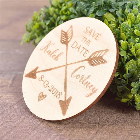 Arrow Save The Date Magnets Wood Magnets Rustic Save The Date Etsy