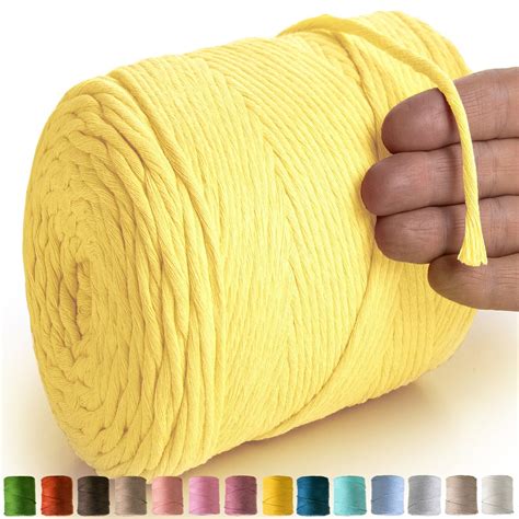 MeriWoolArt Makramee Garn 4mm 225m Baumwollgarn Kordel Dicke Macrame