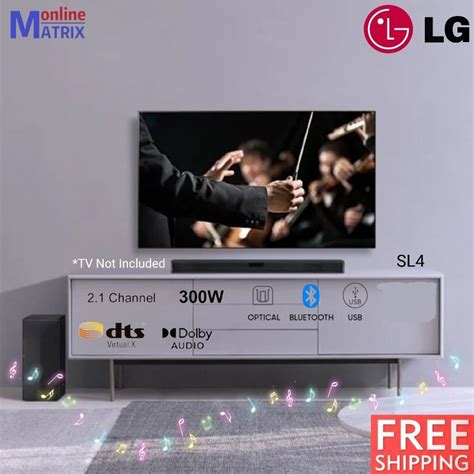 Lg 300w 21 Channel Soundbar Sound Bar With Wireless Subwoofer Sl4
