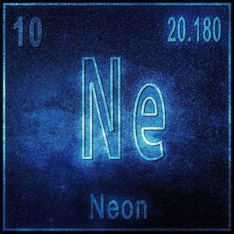 Premium Photo Neon Chemical Element Sign With Atomic Number And Atomic Weight Periodic Table