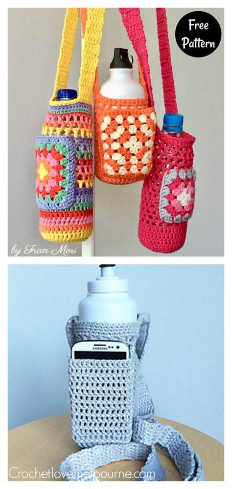 Mesh Bottle Holder Free Crochet Pattern