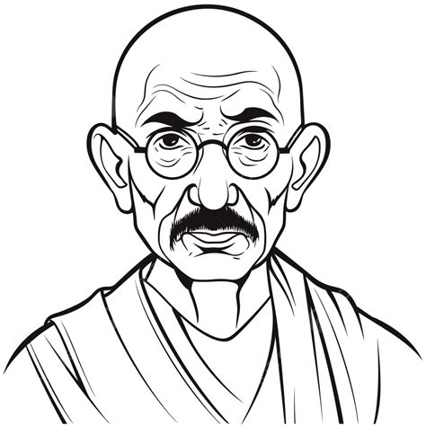 Gandhi Coloriages Contour Croquis Dessin Vecteur Png Dessin De Gandhi