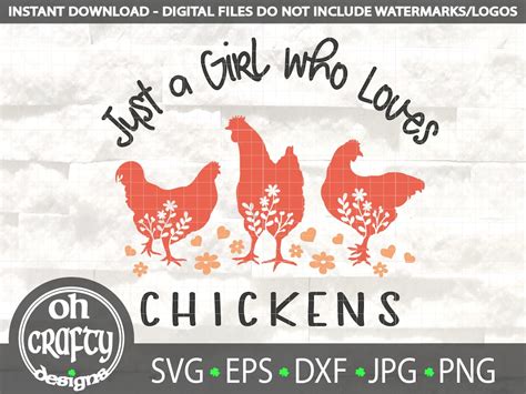 Just A Girl Who Loves Chickens Svg Farm Girl Svg Crazy Chicken Lady