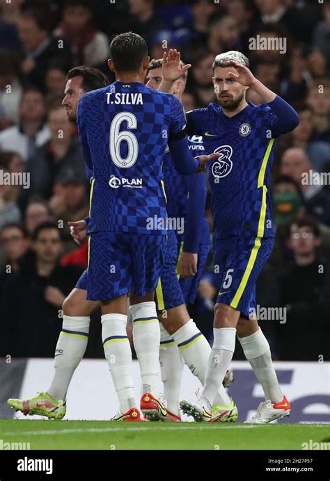 London England 20th October 2021 Jorginho Of Chelsea Celebrates