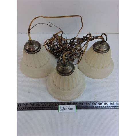 Hanging 3-Light Glass Fixture - Untested - Pickup Preferred - Bodnarus