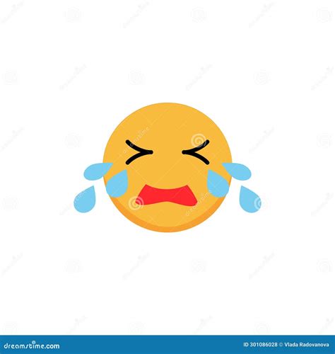 Crying Emoticon Cartoon Emoji Stock Vector Illustration Of Circle Cheerful 301086028