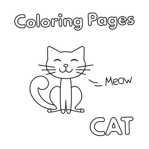 Premium Vector Cartoon Cat Illustration Vector Coloring Book Pages