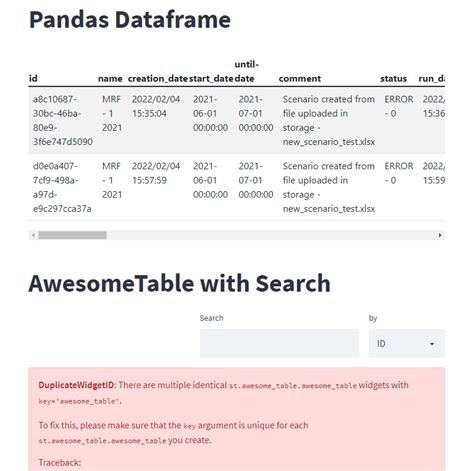 New Component Awesome Table Custom Components Streamlit