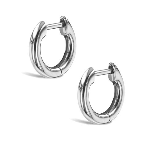 Small Hoop Earrings 19mm In 18ct White Gold Pragnell