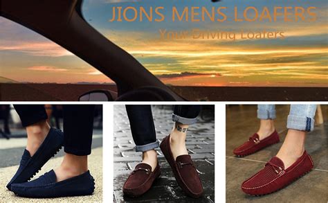 Jions Mens Driving Penny Loafers Suede Moccasins Slip On Casual Dress Boat Shoes Amazon Ca